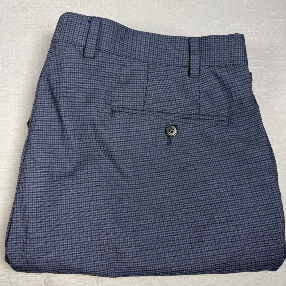Lauren Ralph Lauren Mens Blue Houndstooth Dress Pants 38x29 Stretch Trousers